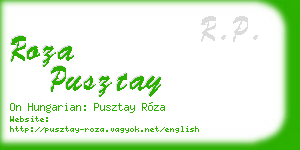 roza pusztay business card