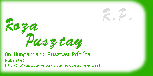 roza pusztay business card